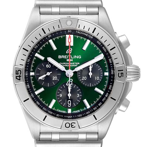 breitling groen|Breitling green dial watch.